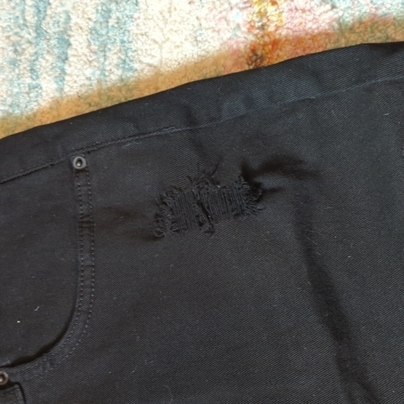 Wild fable high rise bike shorts denim black distressed Size 16 Bermuda - Picture 4 of 10